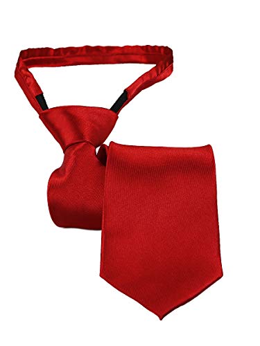 Gravata Slim Fit Com Zíper e Nó Pronto (Adulto, Vermelho)