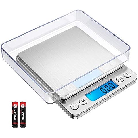 Microgadget Premium Digital Scales 0.01g - 500g, Kitchen Digital Weighing Scales, Pocket Scales for Gold, Jewellery, Food, Coffee, Herbs, Powder with Back-lit LCD Display"Batteries Included" Cover