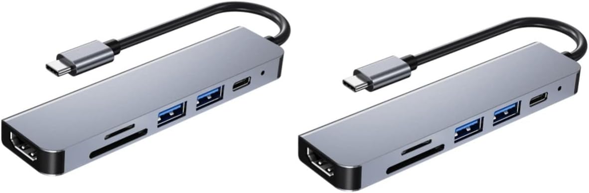 HOMSFOU Hub USB Multipuerto 2 Piezas Adaptador Datos Carga Rápida