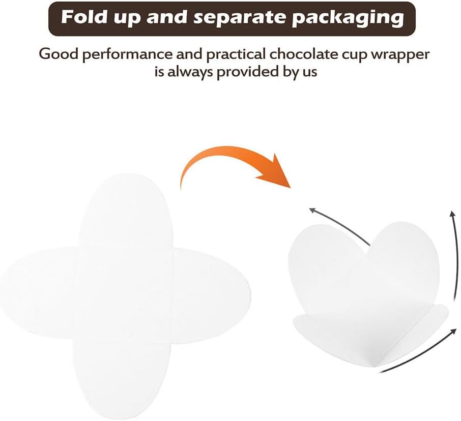 Garneck 200PCS Truffle Wrappers Square Paper Chocolate Candy Cups White