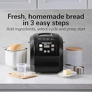 Hamilton Beach Automatic Bread Maker Machine, Digital, Programmable, 12 Settings + Gluten Free, PFAS-Free Nonstick Pan + Kneading Paddle, 2 lb Capacity, Black