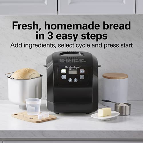 Hamilton Beach Automatic Bread Maker Machine, Digital, Programmable, 12 Settings + Gluten Free, PFAS-Free Nonstick Pan + Kneading Paddle, 2 lb Capacity, Black by Hamilton Beach - Image 3