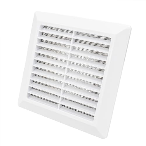 SYSTERM Lüftungsgitter Abschlussgitter Insektenschutz ABS-Kunststoff Gitter. (Anschluss Ø125mm, Weiß)