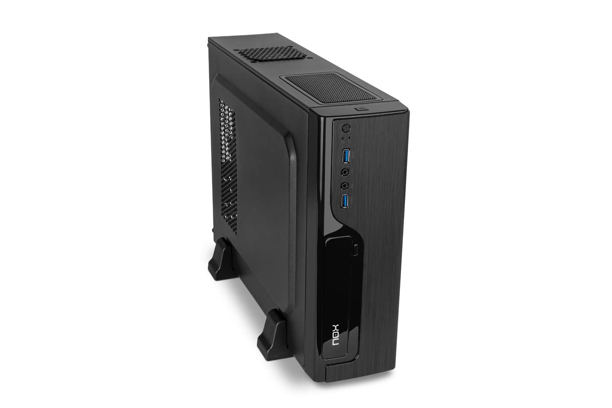 NOX XTREME PRODUCTS Mini Tower LITE070 -NXLITE070- Mini Tower con alimentatore da 500 W, USB 3.0, ventola da 80 mm, Micro ATX; ITX, pannello frontale spazzolato, nero