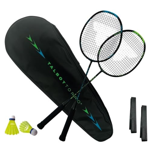 Talbot-Torro Badminton-Set Professional, 2 Carbon-Schläger & Tasche
