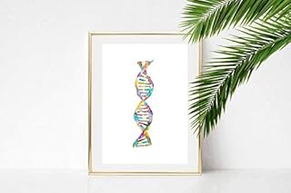 DNA genetic helix science structure Painting Wall Poster Watercolor Art Print