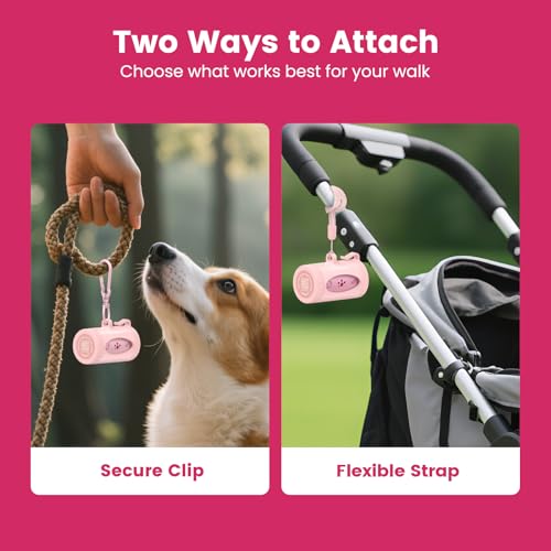Image of Dog Poop Bags Rolls with Retractable Poop Bag Holder, Leak Proof and Extra Thick Lavender Pet Waste Bags, 70% Recycled GRS Certified, 1 Dispenser and 105 Bags for Doggy Walking & Cat Litter