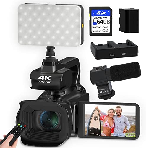 8K 64MP Camcorder With IR Night Vision & 18X Zoom - 3" Touch Screen, WiFi, Remote, Perfect For YouTube Vlogging