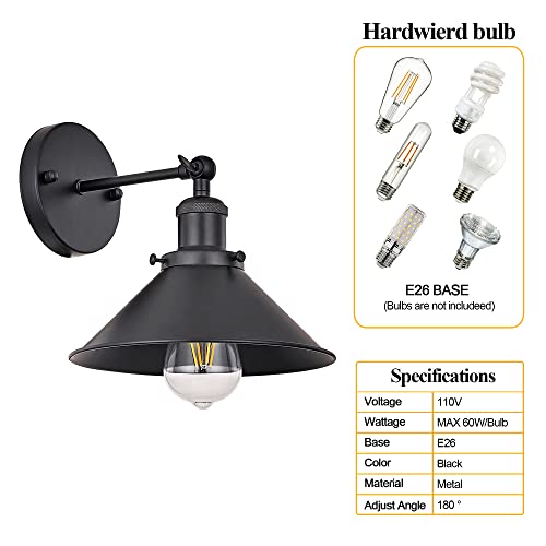 Passica Vintage Industrial Wall Sconce Light Adjustable Wall Lamp Decorative Wall Light Fitting #TOP5