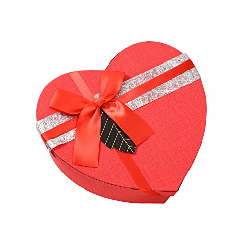 HWX Media Caja de regalo con forma de corazón, caja de regalo de corazón rojo para cumpleaños, boda, Navidad, San Valentín Cover