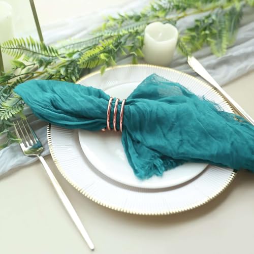 Servilletas de tela Tableclothsfactory pack x5 peacock teal miniatura 7