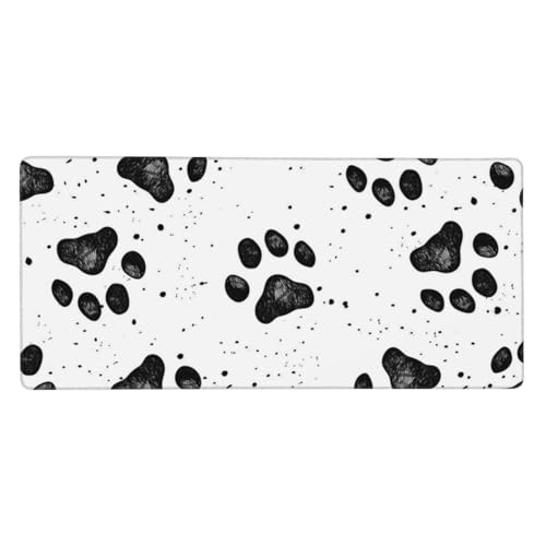 Tapis de souris grand format pour bureau motif patte de chien décoratif et antidérapante