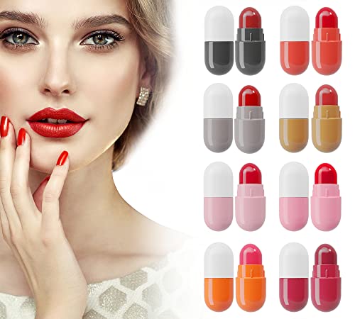 Mini Pill Lipstick Set, 16Pcs Cute Matte Velvety Capsule Lipstick, Nonstick Cup Waterproof Long-lasting Non-Marking, for Daily and Party