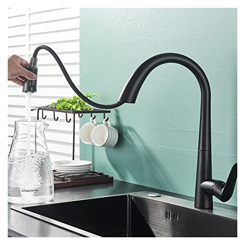 Grifo de cocina negro anti salpicaduras con mango individual regulable 3