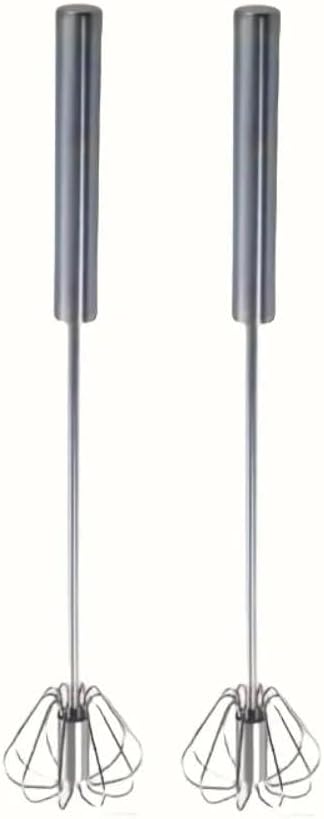 Stainless steel egg beater, durable semi-automatic blender(L size 2pcs)