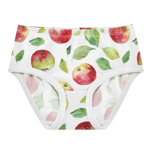 Wusikd Apples Reds Girls' Underwear Cotton Watercolor Girls Briefs Soft Toddler Underwear 2T
