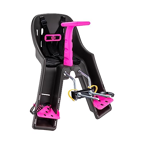 CADEIRINHA DIANTEIRA BABY BIKE GRAFITE COM ROSA