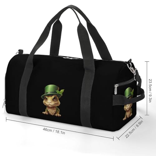 Bearded Dragon in Hat Gym Bag Travel Duffel Bag Sports Tote Bag Workout Bag Weekender Bag for Women Men2