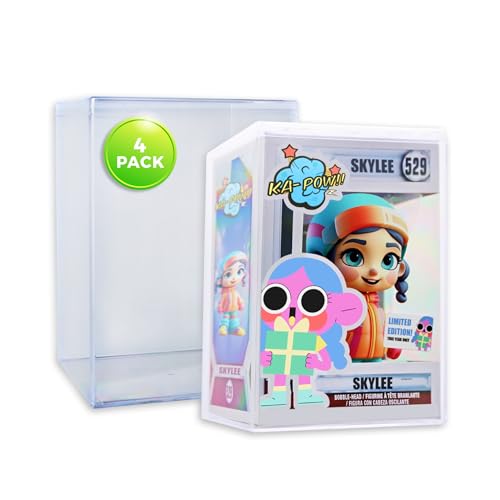 4-Pack Hard Acrylic Funko Pop Protector Display Case (4) Stackable Display Case Crystal Clear 2.5mm Thick Made in USA by Gary Plastic Packaging