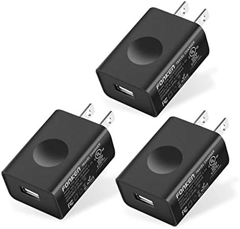 USB Wall Charger, FONKEN 3-Pack 5V 2A Power Adapter Universal Travel Charger USB Plug Cell Phone Charger Block Cube Compatible with iPhone, iPad, Google Nexus, Samsung, LG, HTC, Moto, Kindle and More