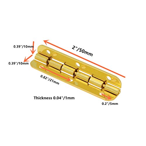 Honjie Length 2"/50Mm 8Pcs Piano Humidor Hinge,Butt Hinges Folding Iron Hinges For Jewelry Chest Box Wood Cabinet With Screws #TOP1