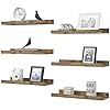 Floating shelves set of 6 farmhouse wall shelves with lip display shelves for wall decor rustic picture ledge for living room bedroom nursery bathroom pictures books plants brown  urban country home decor