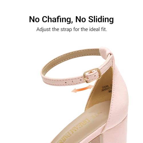DREAM PAIRS DREAM PAIRS Women's Chunk Low Heel Pump Sandals,Size 6,Pink,CHUNK