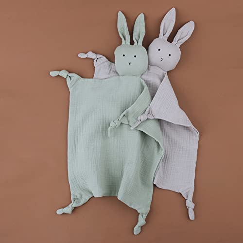 Image of Surakey Baby Cotton Hooded Towel Blanket Soft Newborn Sleeping Bunny Dolls Kids Fashion Sleep Toy Soothe Appease Towel Bibs Plush Comforting Toy for Boy Girl (Type 1)