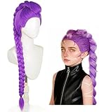 Topcosplay 24 inch Girls Long Purple Braid Cosplay Wig Halloween Party Costume Wig