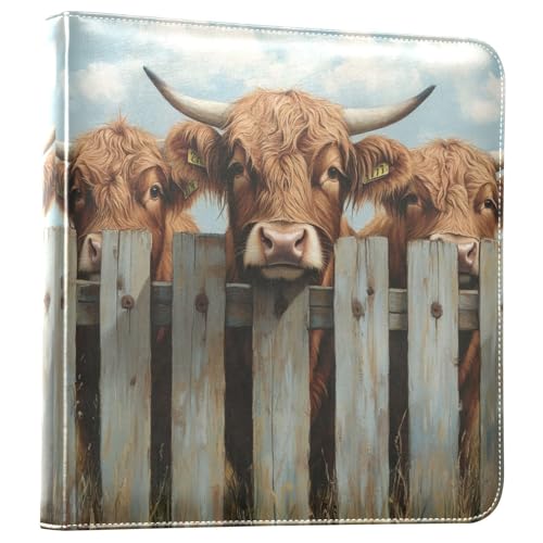 Álbum de fotos con adhesivo para scrapbooking DIY, cubierta de cuero PU, 3 anillos, 40 páginas, 8x10 pulgadas para recuerdos miniatura 1