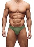 MIZOK Mens Thong Swimwear Sexy Solid Bikini Swimsuit Quick D...