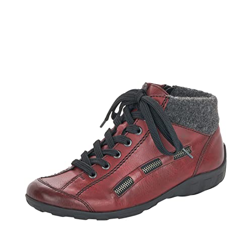 Rieker Damen L6543 Hohe Sneaker, 38 EU, Rot Wine Anthrazit – Ansicht 1