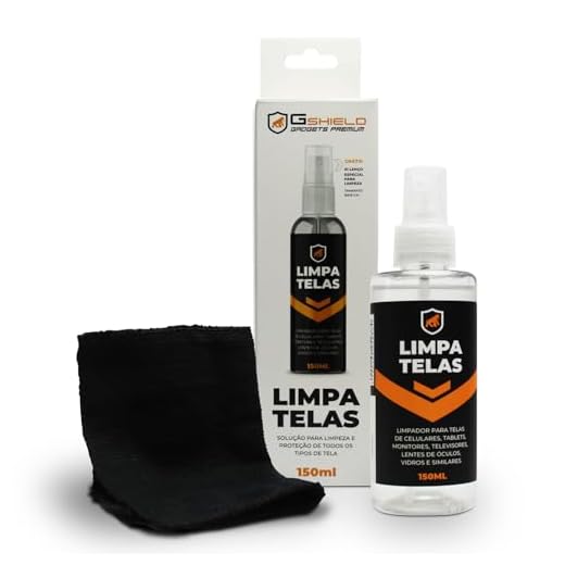 Gshield Kit Spray Limpa Telas Bactericida com Flanela de Microfibra Peluciada para Limpeza de Celular, Notebook, TV, Tablet, Óculos, Legalizado ANVISA, Grip Clean (150ml)
