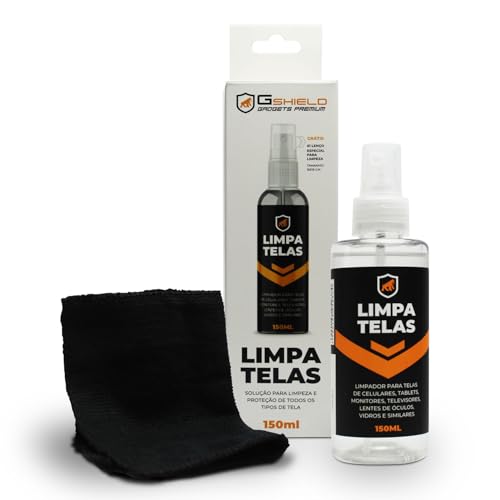 Gshield Kit Spray Limpa Telas Bactericida com Flanela de Microfibra Peluciada para Limpeza de Celular, Notebook, TV, Tablet, Óculos, Legalizado ANVISA, Grip Clean (150ml)