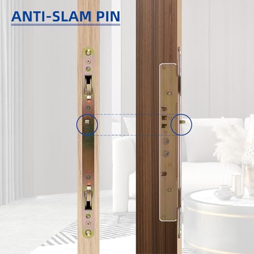 Cerradura de embutir multipunto Hoconnie de 28 cm para puertas correderas de cristal de patio 5