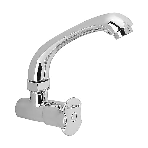 Hindware Lyra F920037CP Brass Sink Cock for Kitchen with Regular Spout (Chrome Finish)