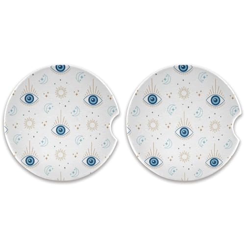 Set de 2 Portavasos Redondos para Auto Magic Evil Eye 2.5 in