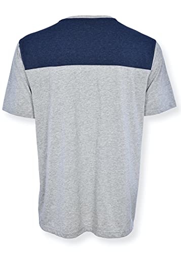Hanes Men's Short Sleeve Henley Sleep Shirt Navy