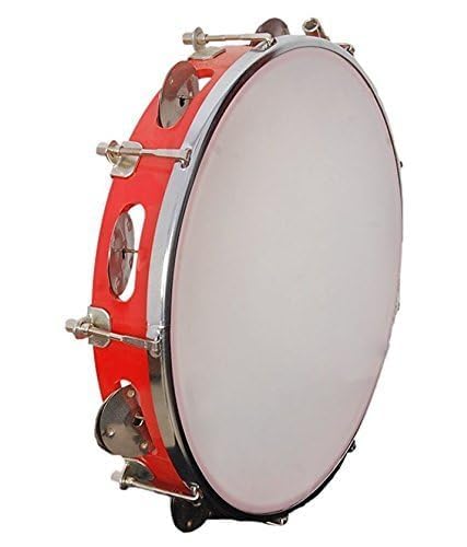 Blue Panther 10 Inch Tambourine Dafli for Kids & Adults | Plastic Handheld Percussion Musical Instrument with Metal Jingles for Bhajan, Church, School & Music Practice-image-26