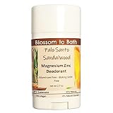 Palo Santo Sandalwood Magnesium Zinc Deodorant (2.7 ounce) - Phthalate Free Fragrance - Lasts All Da