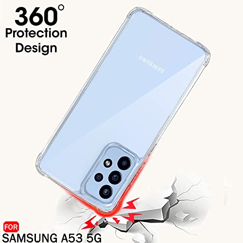 Image of TheGiftKart Crystal Clear Back Cover Case for Samsung Galaxy A53 5G | Shock Proof 360 Protection | Hard Clear Back Cover Case for Samsung Galaxy A53 5G (PC & TPU, Transparent Bumper)