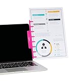 Note Tower Monitor Document Paper Holder for Typing | Clips to Laptops & Desktop Monitors I Reduces Eye & Neck Strain | Portable Copy Holder for Desk | Sticky Note Stand & Monitor Memo Board | Pink