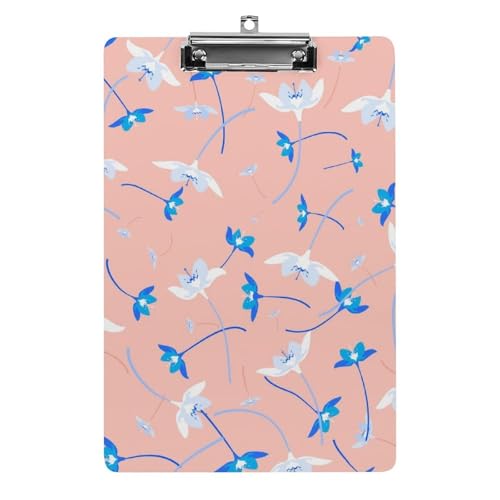 Planchette à pince A4 Fleur Bleue idéale pour prendre des notes au bureau ou à l'école