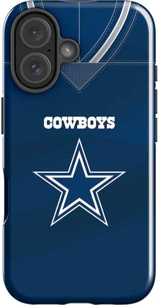 Skinit Impact Phone Case Compatible with iPhone 16 Plus - Officially Licensed NFL Dallas Cowboys Black & White Design