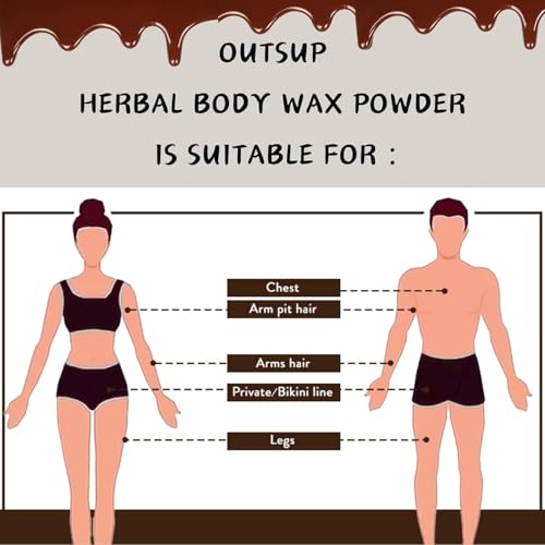 Image of OUTSUP Wax Powder for Hair Removal for Women & Men | Painless Hair Removal with No harmful chemicals, Irritation, Skin Rashes | Chocolate Flavour | Not for Face- 100gm