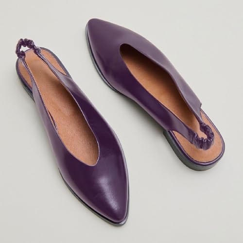 Women's Pointed Closed Toe Ballet Flat Shoes Chic Ruched Slip On Slingback Flats Casual Office Dressy Flat Shoes for Women2