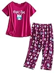 BERDITH Soft Womens Nightwear, Plus Size Ladies Pyjamas Sets Cotton Blend Pajamas Summer Sleep Lounge Loungewear PJS Set for Women Gift Mothers Day Mum Mummy UK Size 28-30 agenta owls