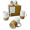 Mora Ceramics 12oz Coffee Mug Set of 4 - Ceramic Tea Cups with Handle - Microwave and Dishwasher Safe, Perfect For Cup or Mug Lovers - Rustic Matte Glaze, Modern Design Mugs - Petro