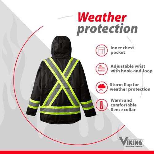 Viking Professional Freezer Insulated Journeyman FR Jacket - Waterproof 300D Trilobal Rip-Stop Hi Vis Jackets for Men, Black - X-Large by Viking - Image 5
