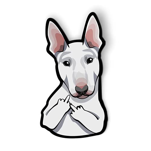 Pitbull Bull Terrier Middle Finger - 5" Magnet for Car Locker Refrigerator
